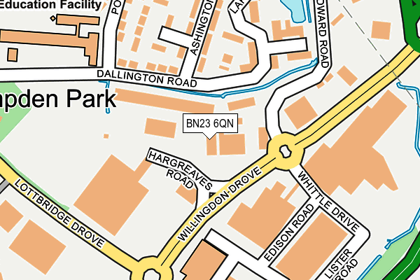 BN23 6QN map - OS OpenMap – Local (Ordnance Survey)