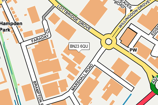 BN23 6QU map - OS OpenMap – Local (Ordnance Survey)