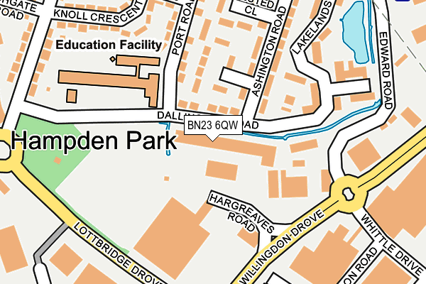 BN23 6QW map - OS OpenMap – Local (Ordnance Survey)
