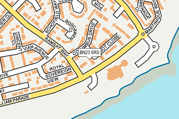 BN23 6RS map - OS OpenMap – Local (Ordnance Survey)