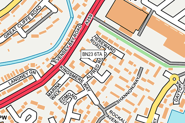 BN23 6TA map - OS OpenMap – Local (Ordnance Survey)