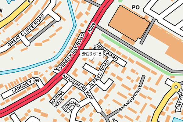 BN23 6TB map - OS OpenMap – Local (Ordnance Survey)
