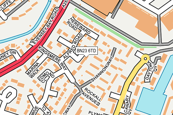 BN23 6TD map - OS OpenMap – Local (Ordnance Survey)