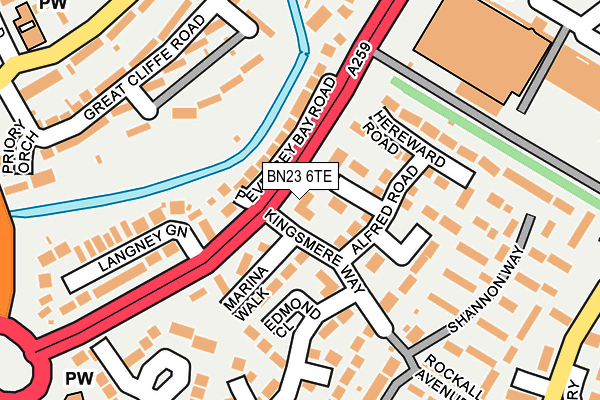 BN23 6TE map - OS OpenMap – Local (Ordnance Survey)