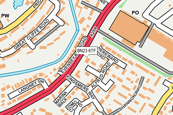 BN23 6TF map - OS OpenMap – Local (Ordnance Survey)