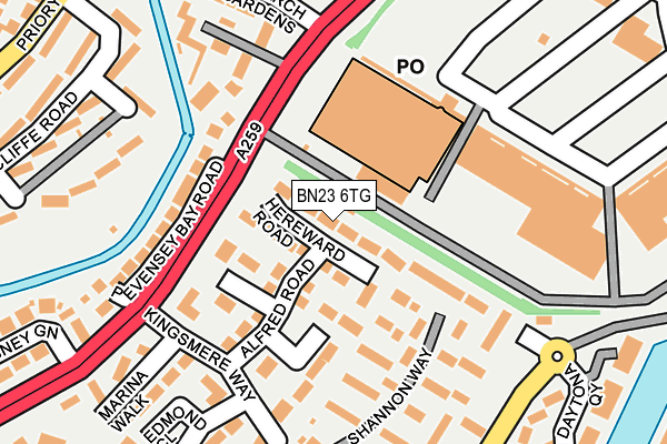 BN23 6TG map - OS OpenMap – Local (Ordnance Survey)