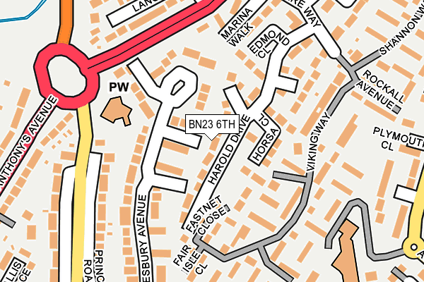 BN23 6TH map - OS OpenMap – Local (Ordnance Survey)
