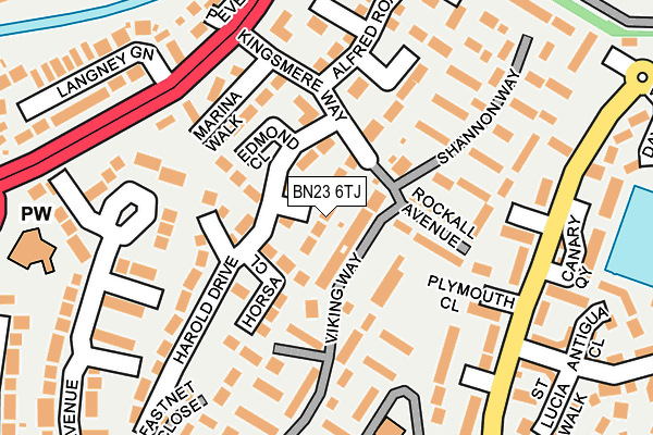 BN23 6TJ map - OS OpenMap – Local (Ordnance Survey)