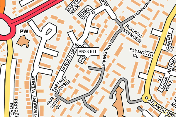 BN23 6TL map - OS OpenMap – Local (Ordnance Survey)