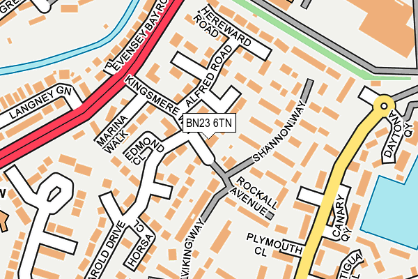 BN23 6TN map - OS OpenMap – Local (Ordnance Survey)