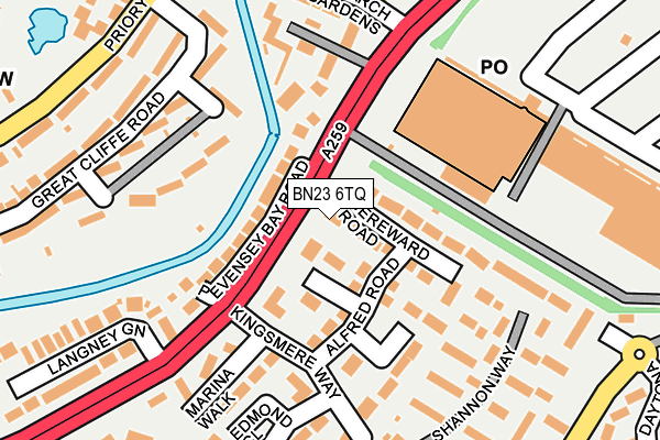 BN23 6TQ map - OS OpenMap – Local (Ordnance Survey)