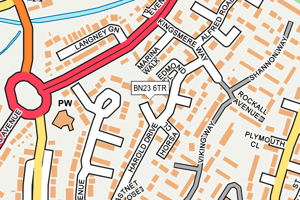 BN23 6TR map - OS OpenMap – Local (Ordnance Survey)