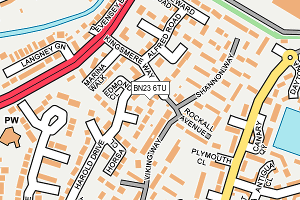 BN23 6TU map - OS OpenMap – Local (Ordnance Survey)