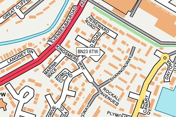 BN23 6TW map - OS OpenMap – Local (Ordnance Survey)