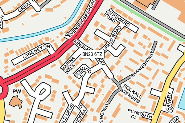 BN23 6TZ map - OS OpenMap – Local (Ordnance Survey)