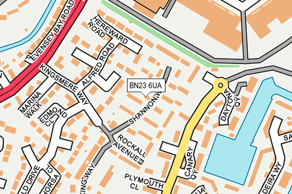 BN23 6UA map - OS OpenMap – Local (Ordnance Survey)