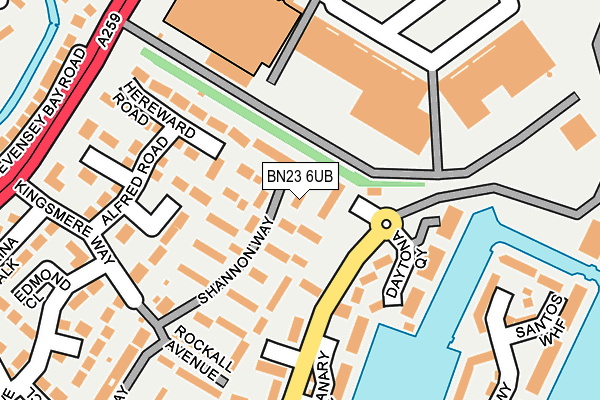 BN23 6UB map - OS OpenMap – Local (Ordnance Survey)