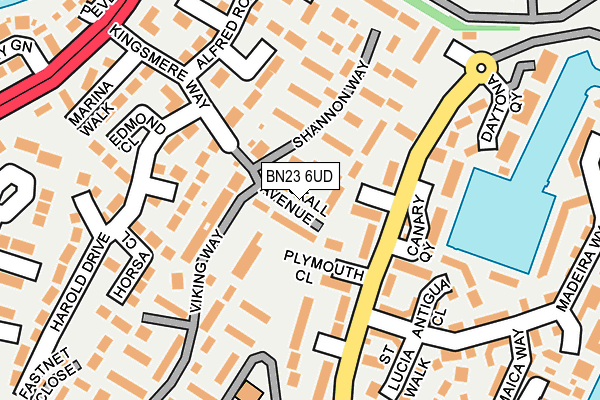 BN23 6UD map - OS OpenMap – Local (Ordnance Survey)