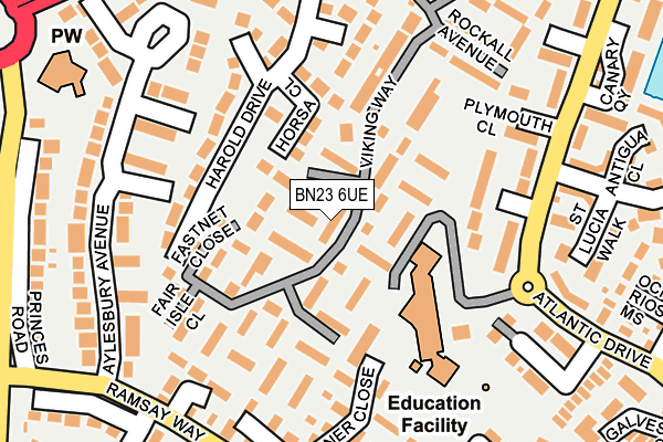 BN23 6UE map - OS OpenMap – Local (Ordnance Survey)
