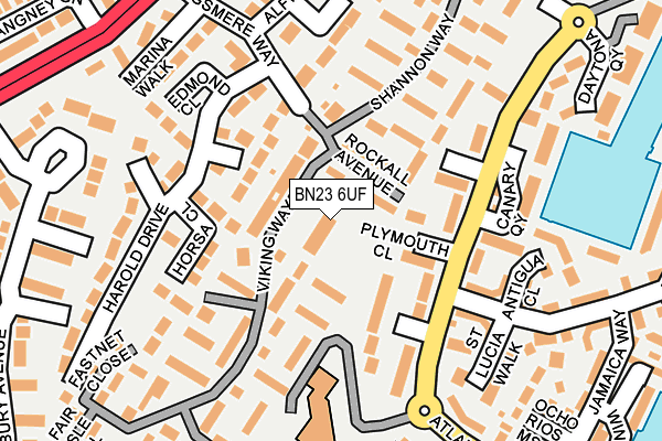 BN23 6UF map - OS OpenMap – Local (Ordnance Survey)
