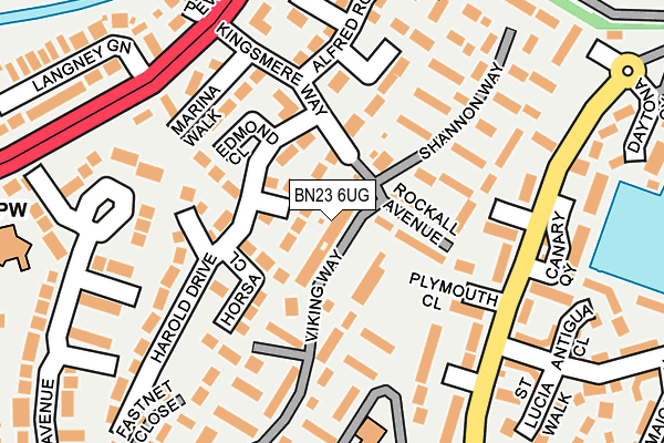 BN23 6UG map - OS OpenMap – Local (Ordnance Survey)