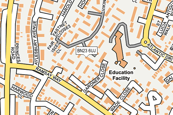 BN23 6UJ map - OS OpenMap – Local (Ordnance Survey)