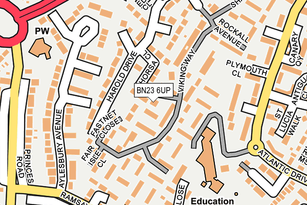 BN23 6UP map - OS OpenMap – Local (Ordnance Survey)