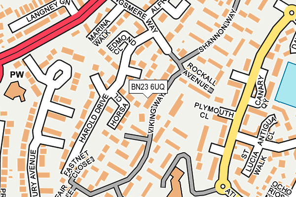 BN23 6UQ map - OS OpenMap – Local (Ordnance Survey)