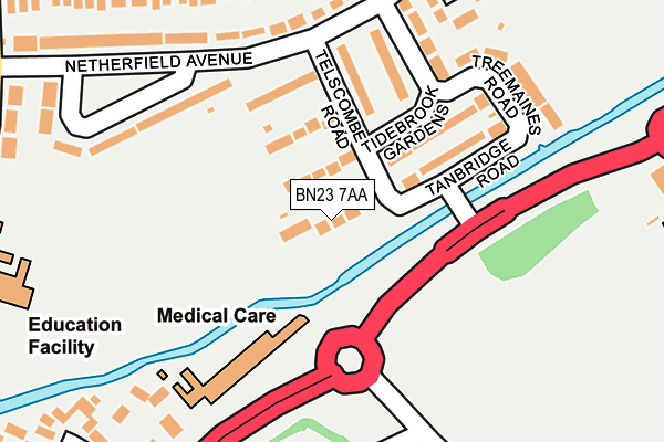 BN23 7AA map - OS OpenMap – Local (Ordnance Survey)