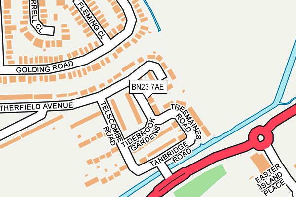 BN23 7AE map - OS OpenMap – Local (Ordnance Survey)