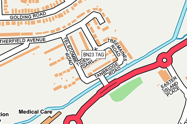 BN23 7AG map - OS OpenMap – Local (Ordnance Survey)