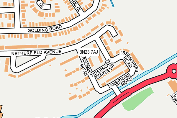 BN23 7AJ map - OS OpenMap – Local (Ordnance Survey)