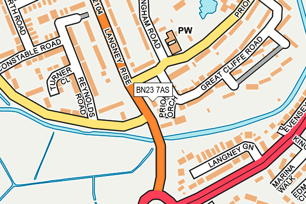 BN23 7AS map - OS OpenMap – Local (Ordnance Survey)