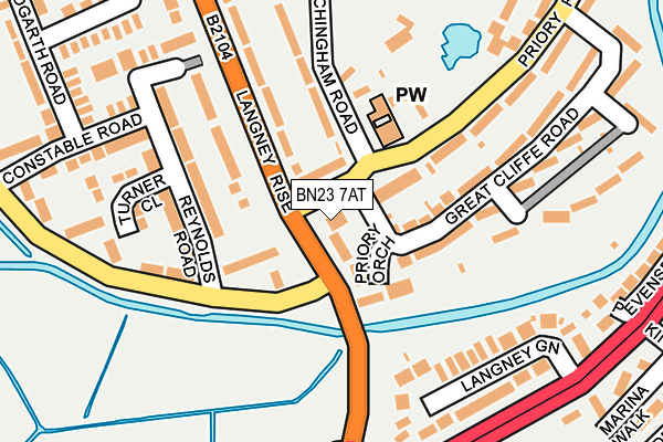BN23 7AT map - OS OpenMap – Local (Ordnance Survey)