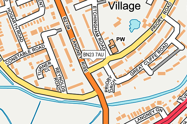 BN23 7AU map - OS OpenMap – Local (Ordnance Survey)
