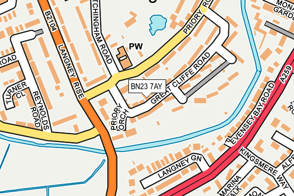 BN23 7AY map - OS OpenMap – Local (Ordnance Survey)