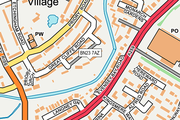BN23 7AZ map - OS OpenMap – Local (Ordnance Survey)
