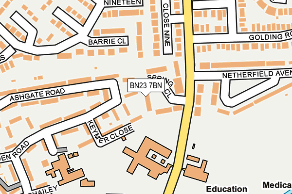 BN23 7BN map - OS OpenMap – Local (Ordnance Survey)