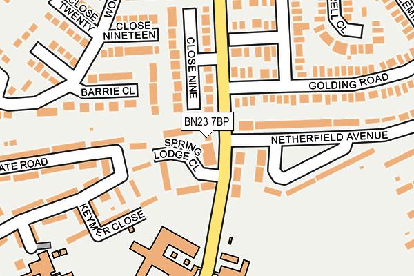 BN23 7BP map - OS OpenMap – Local (Ordnance Survey)