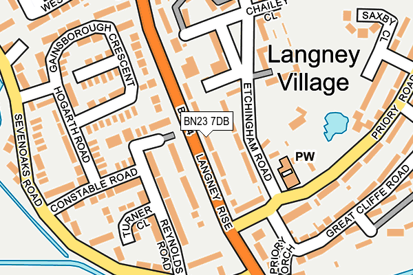 BN23 7DB map - OS OpenMap – Local (Ordnance Survey)