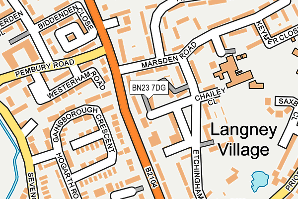 BN23 7DG map - OS OpenMap – Local (Ordnance Survey)