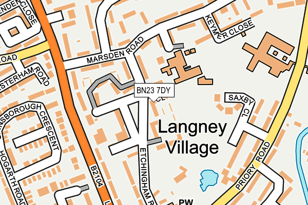 BN23 7DY map - OS OpenMap – Local (Ordnance Survey)
