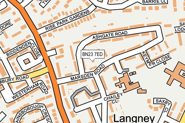 BN23 7ED map - OS OpenMap – Local (Ordnance Survey)