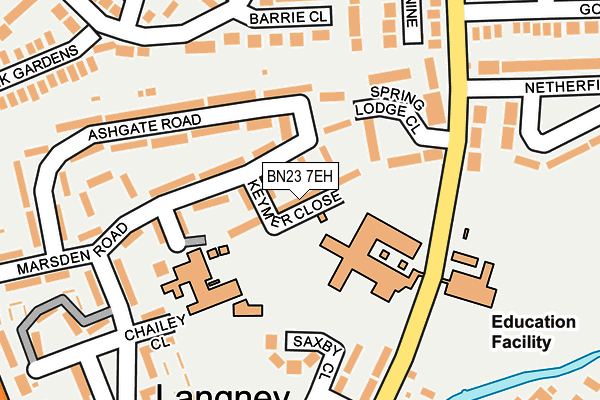 BN23 7EH map - OS OpenMap – Local (Ordnance Survey)