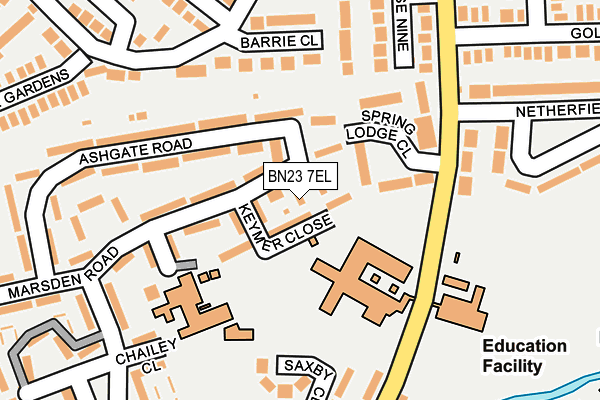 BN23 7EL map - OS OpenMap – Local (Ordnance Survey)