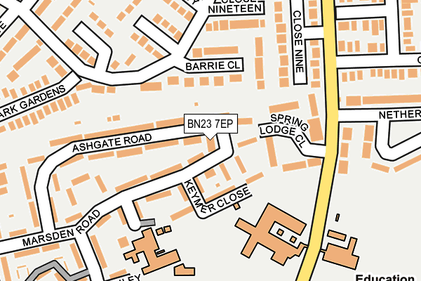 BN23 7EP map - OS OpenMap – Local (Ordnance Survey)