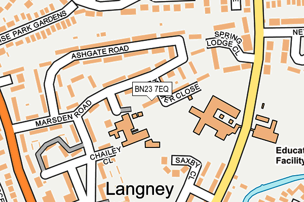 BN23 7EQ map - OS OpenMap – Local (Ordnance Survey)