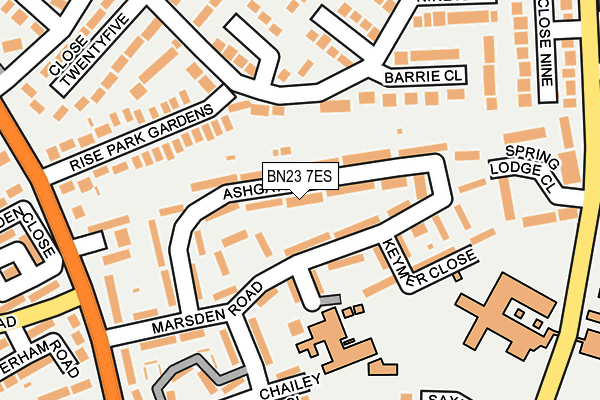 BN23 7ES map - OS OpenMap – Local (Ordnance Survey)
