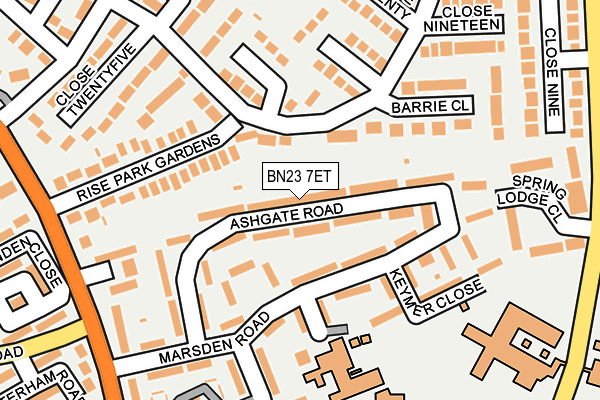 BN23 7ET map - OS OpenMap – Local (Ordnance Survey)