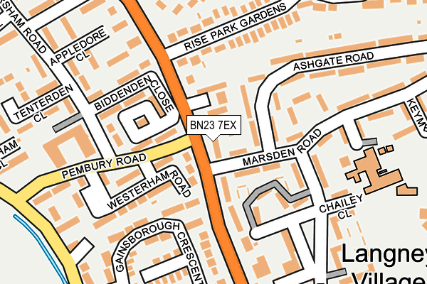 BN23 7EX map - OS OpenMap – Local (Ordnance Survey)